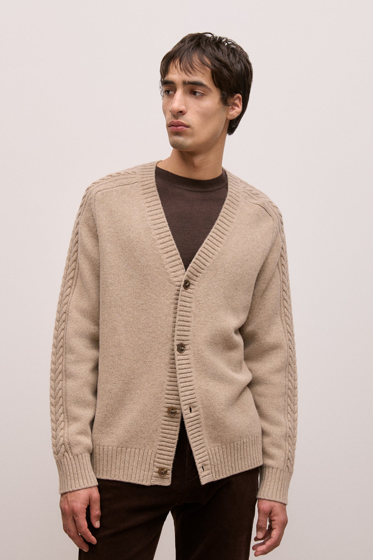 Merino Cable Detail Cardigan