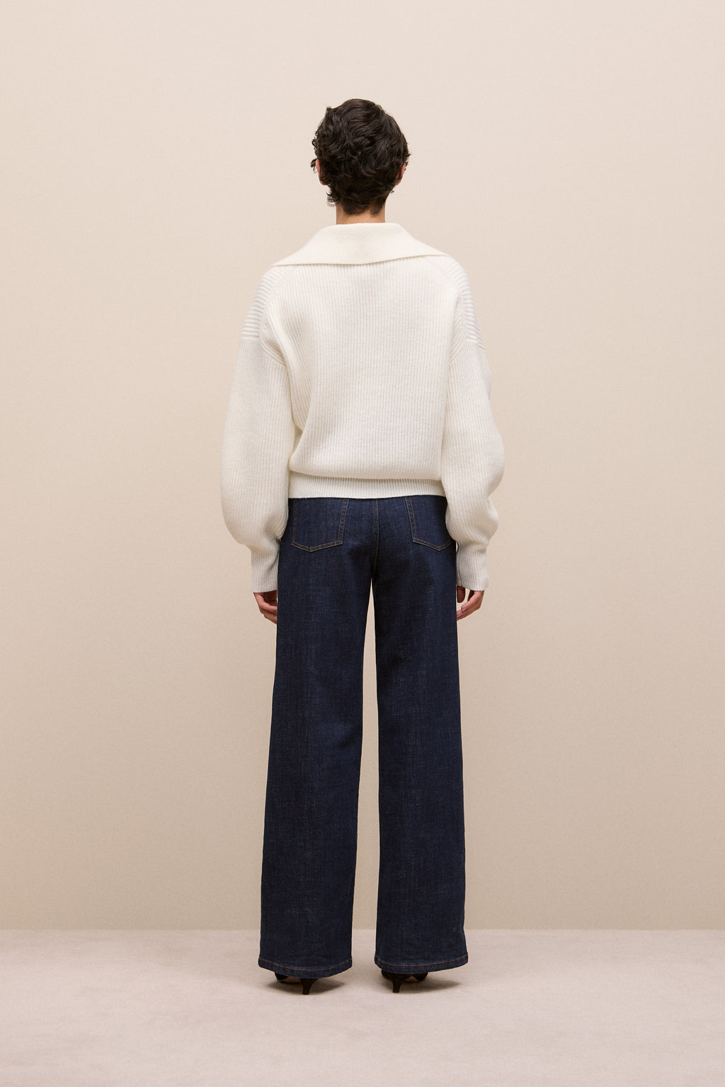 Merino Open Collar Knit