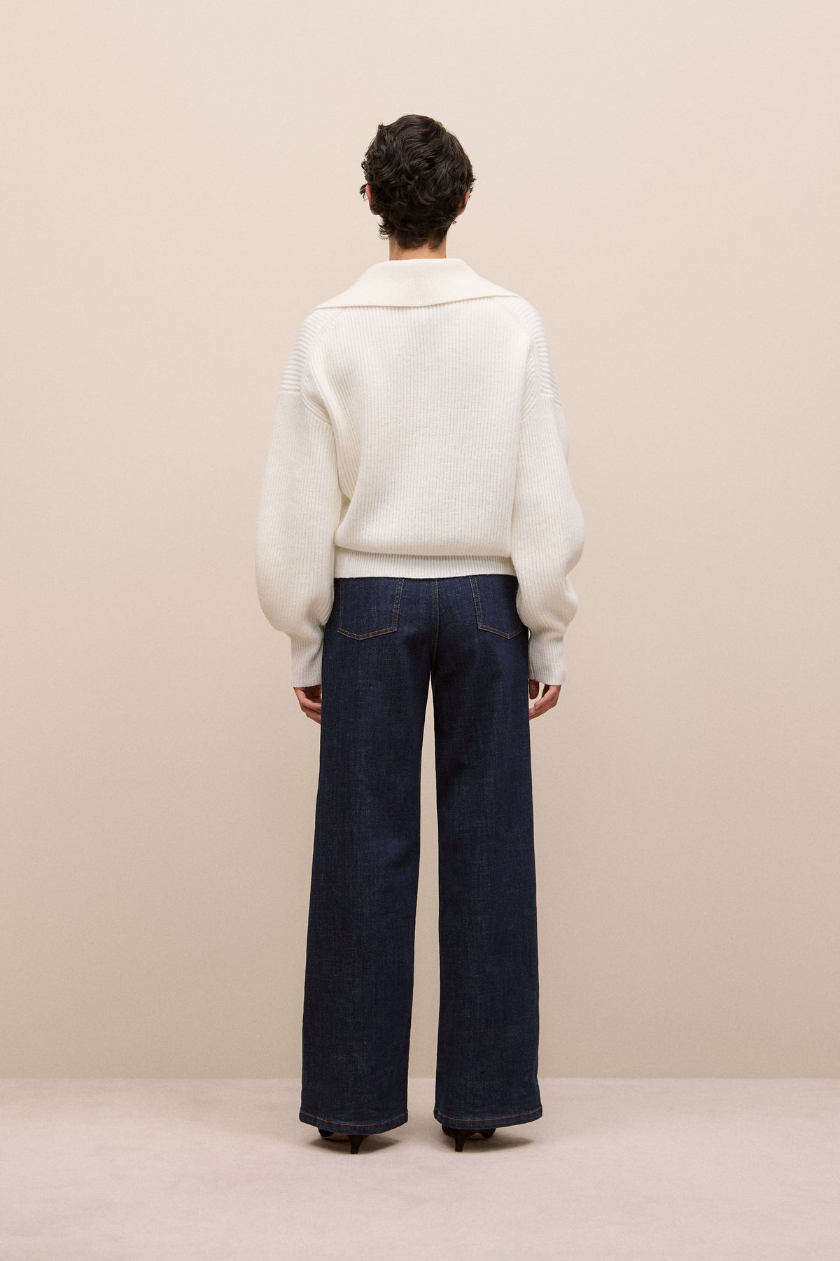 Merino Open Collar Knit