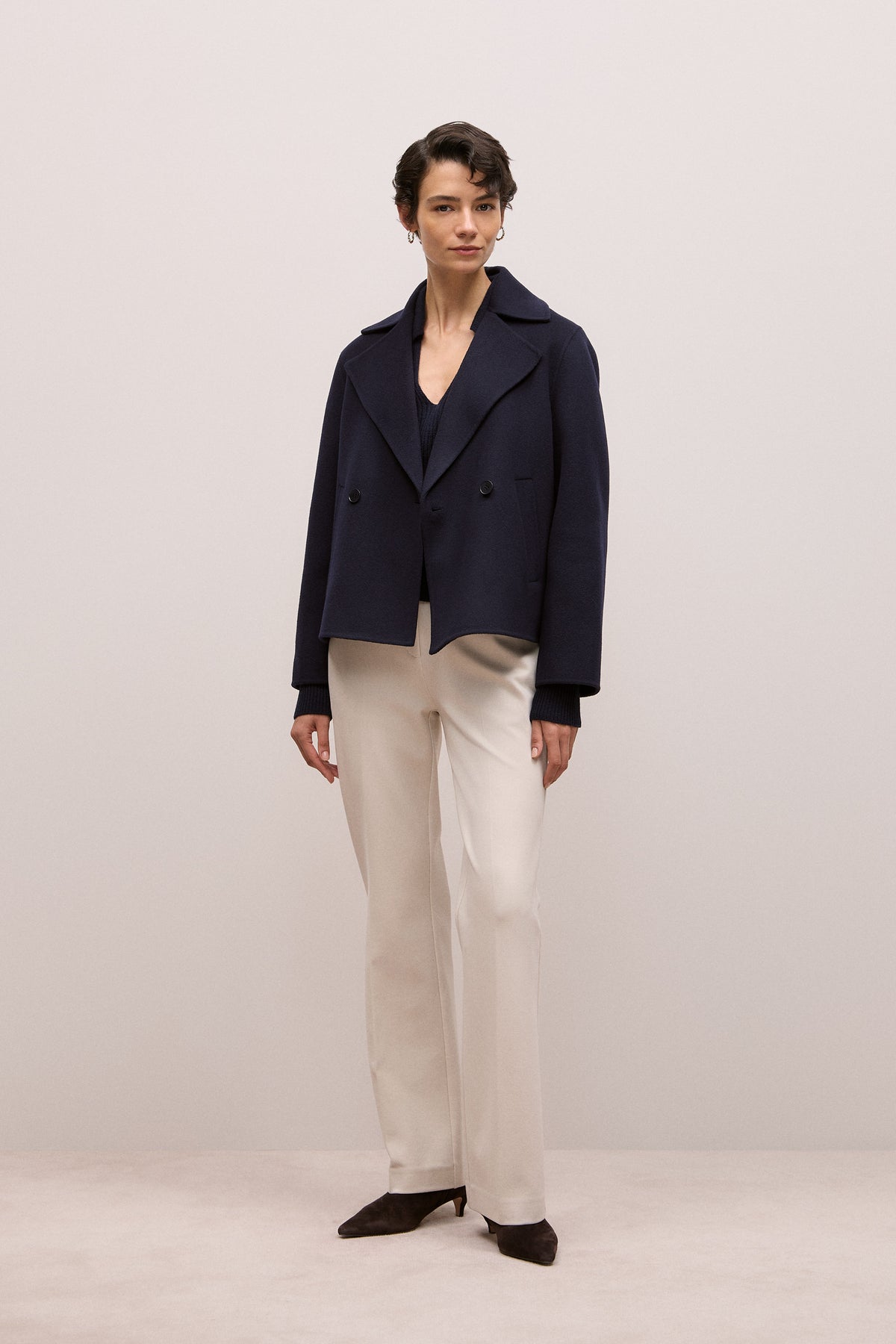 Merino Open Collar Knit