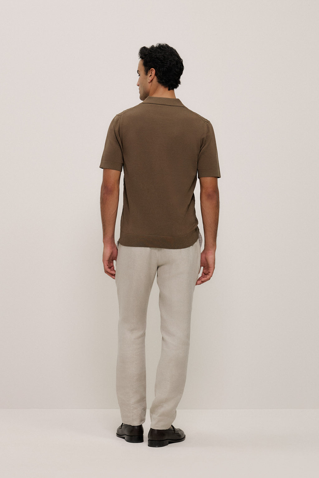 Mercerised Diamond Knit Polo