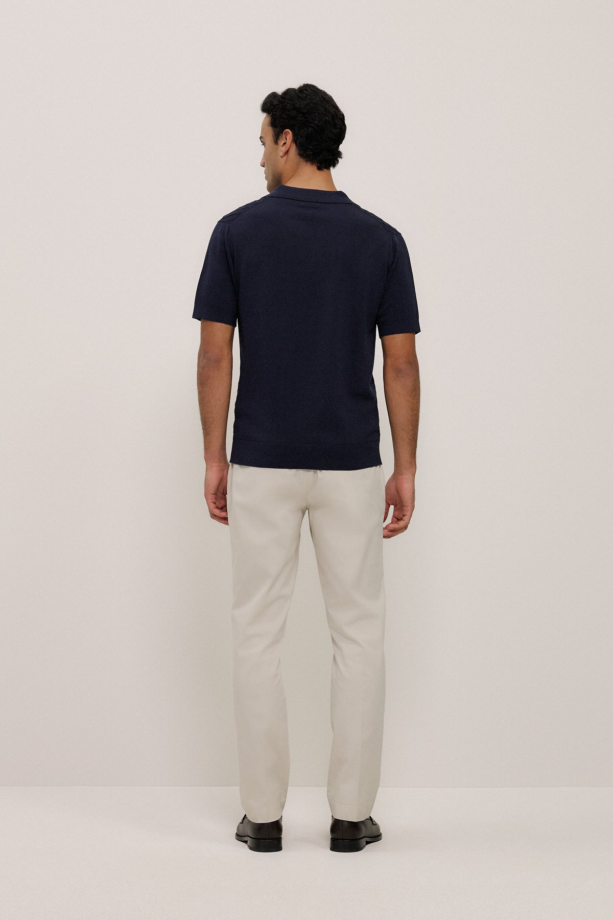 Mercerised Diamond Knit Polo