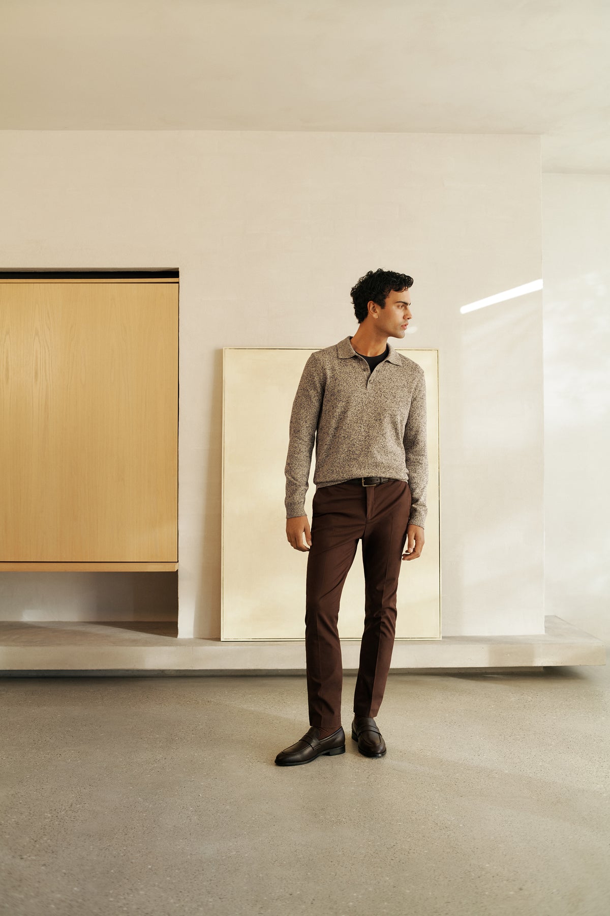Cotton Speckle Knit Polo