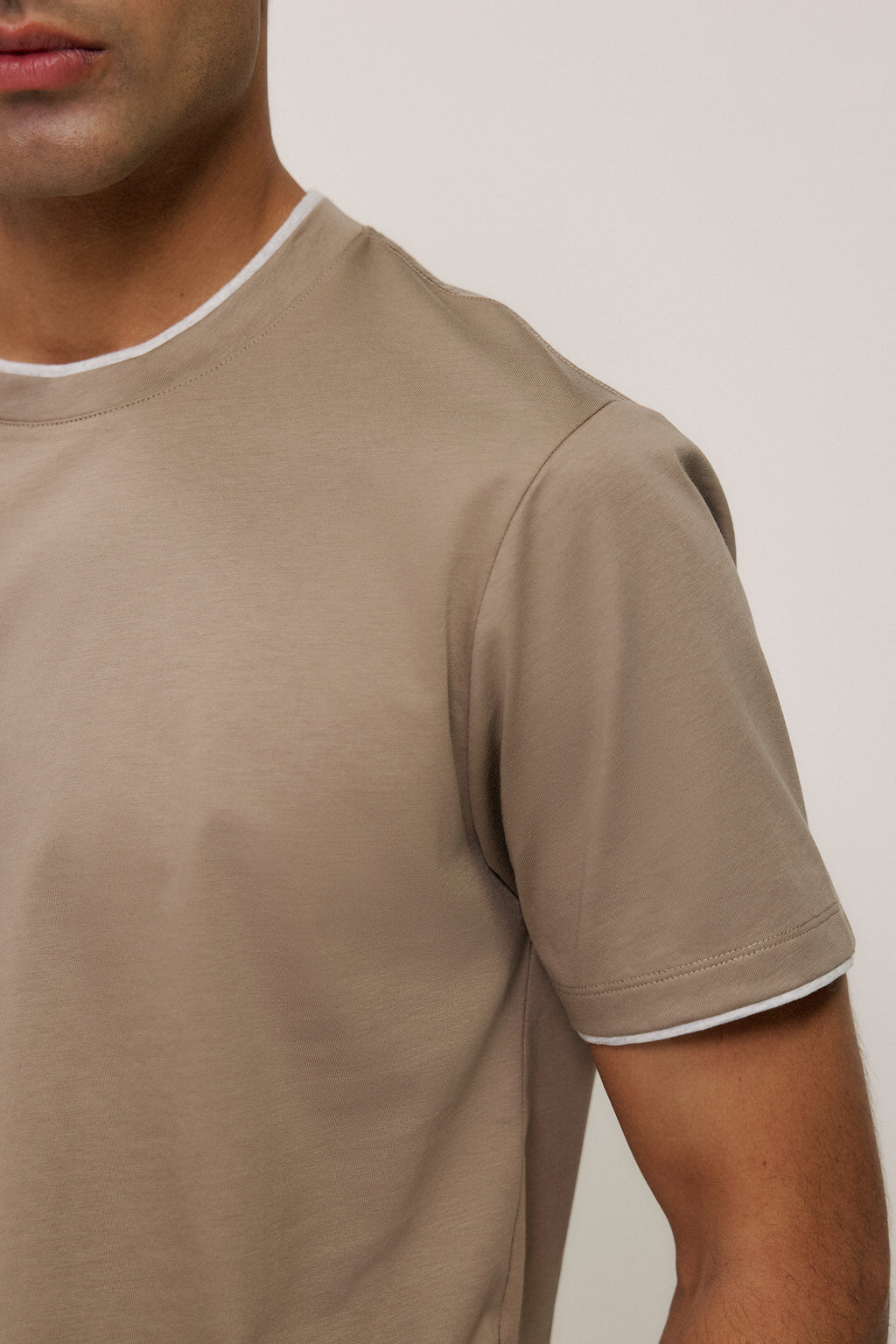 Mercerised Cotton Layered T-Shirt