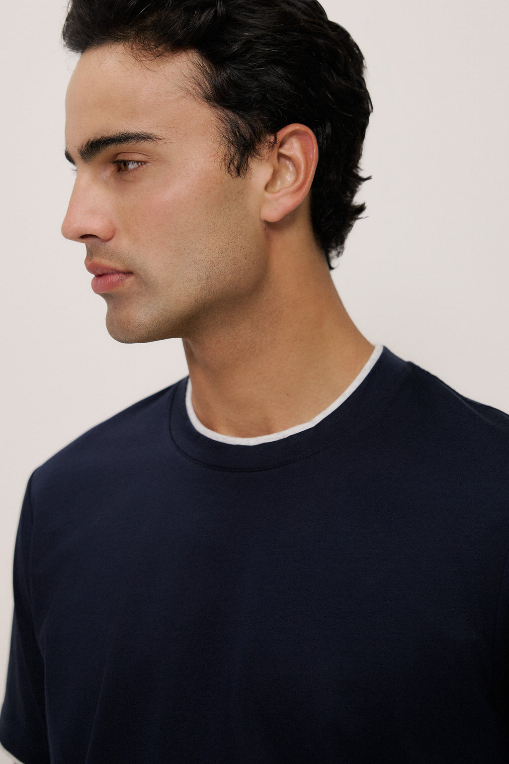 Mercerised Cotton Layered T-Shirt