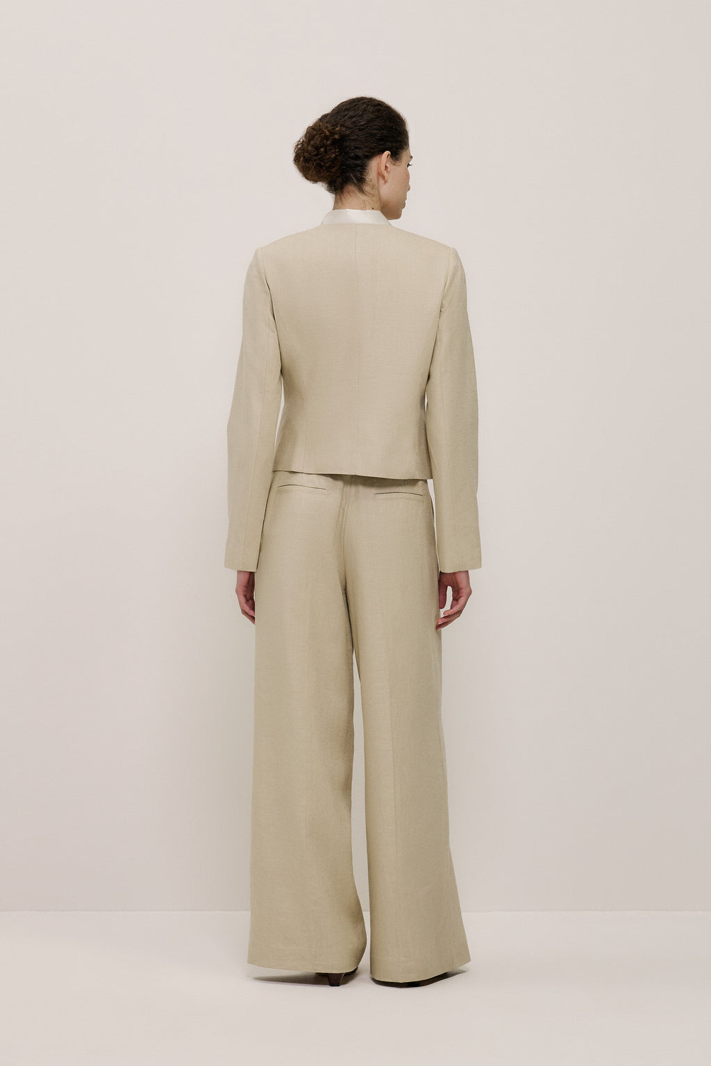 Textured Collarless Jacket