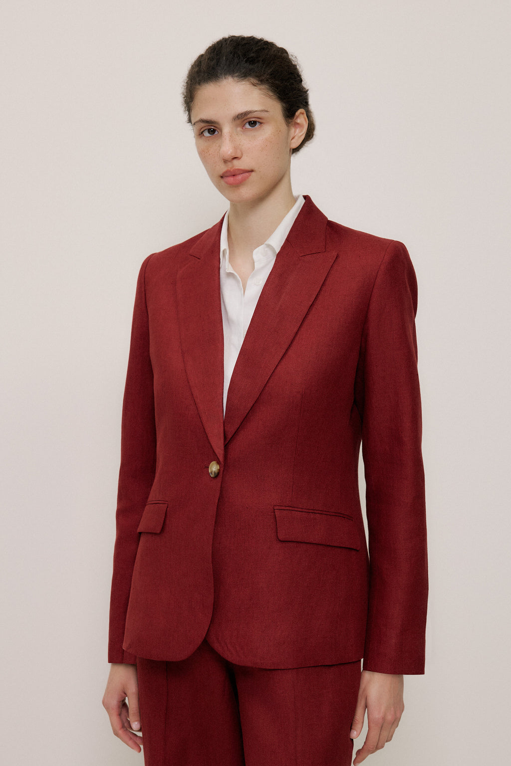 Linen Twill Single Breasted Blazer