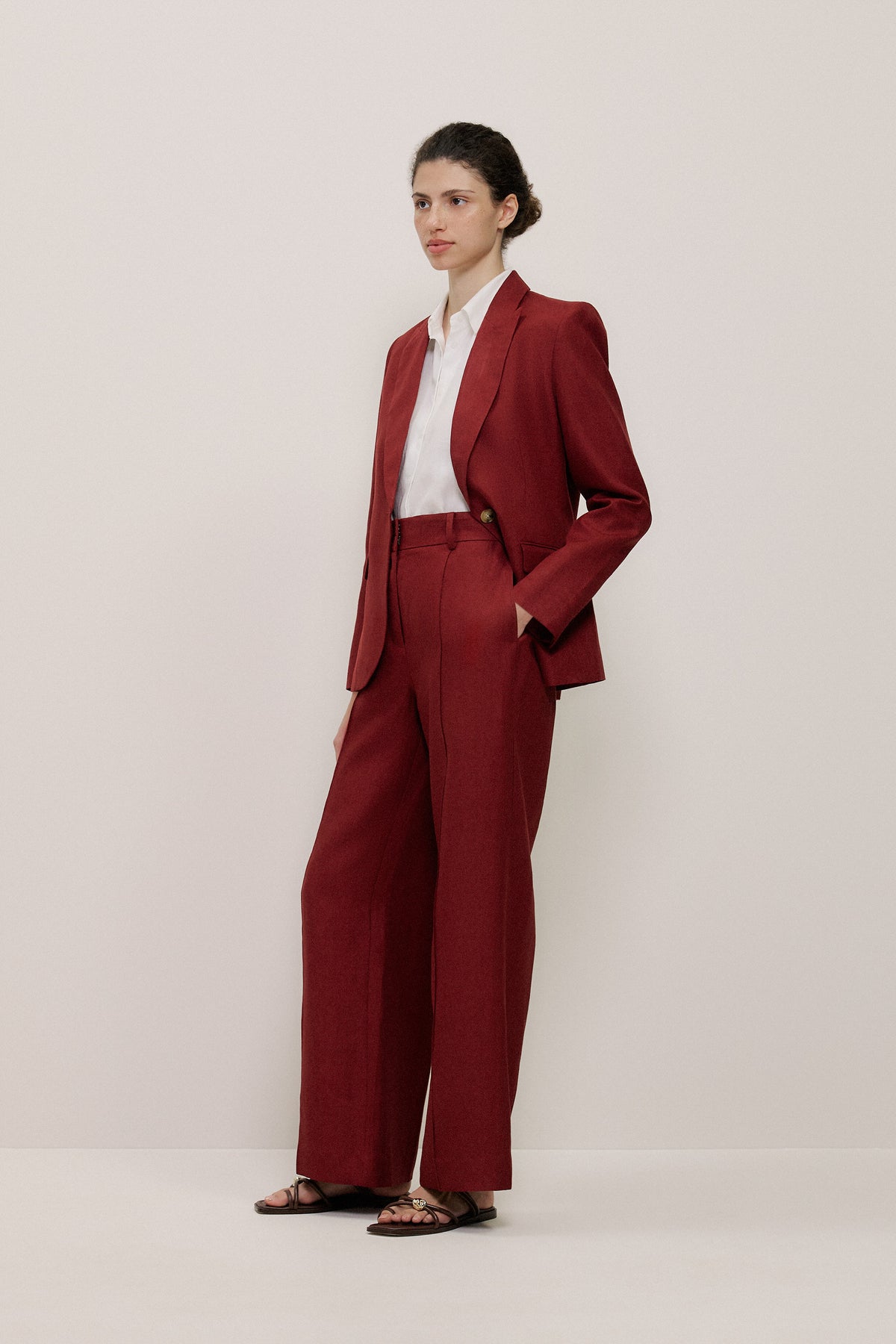 Linen Twill Single Breasted Blazer