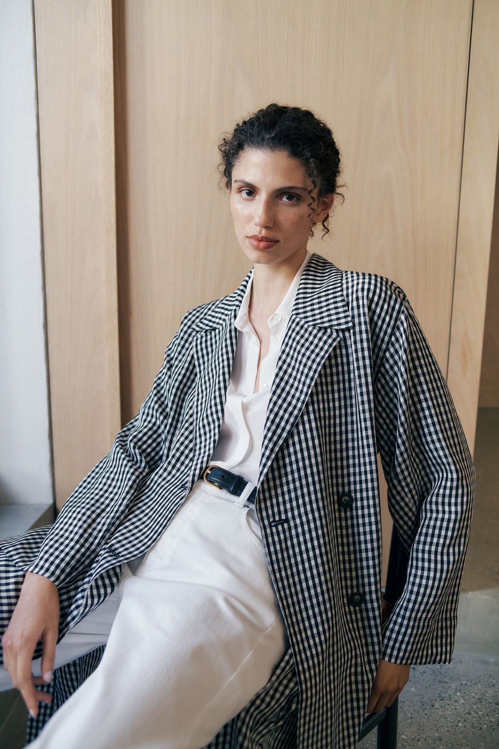 Gingham Lightweight Trench Coat