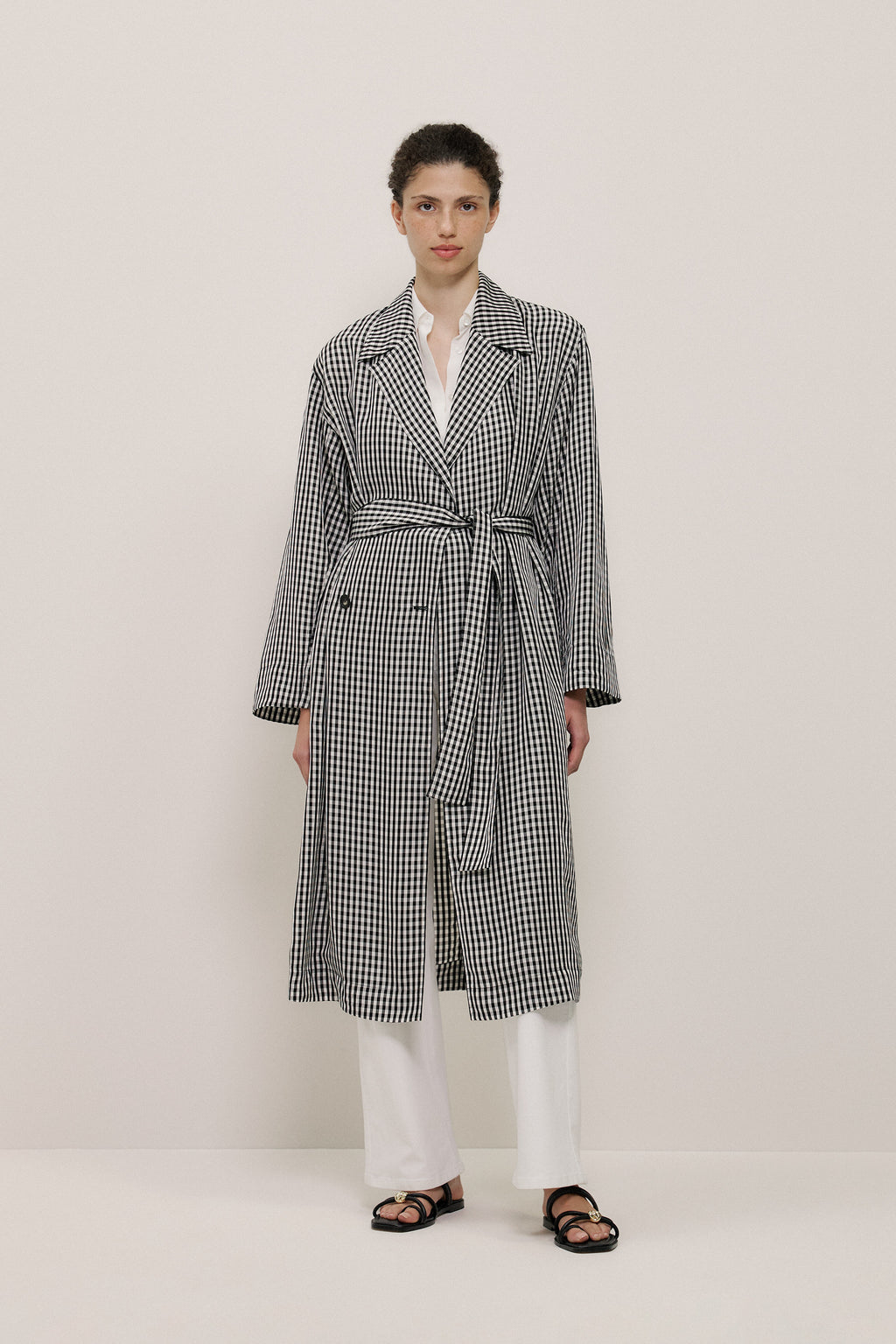Gingham Lightweight Trench Coat