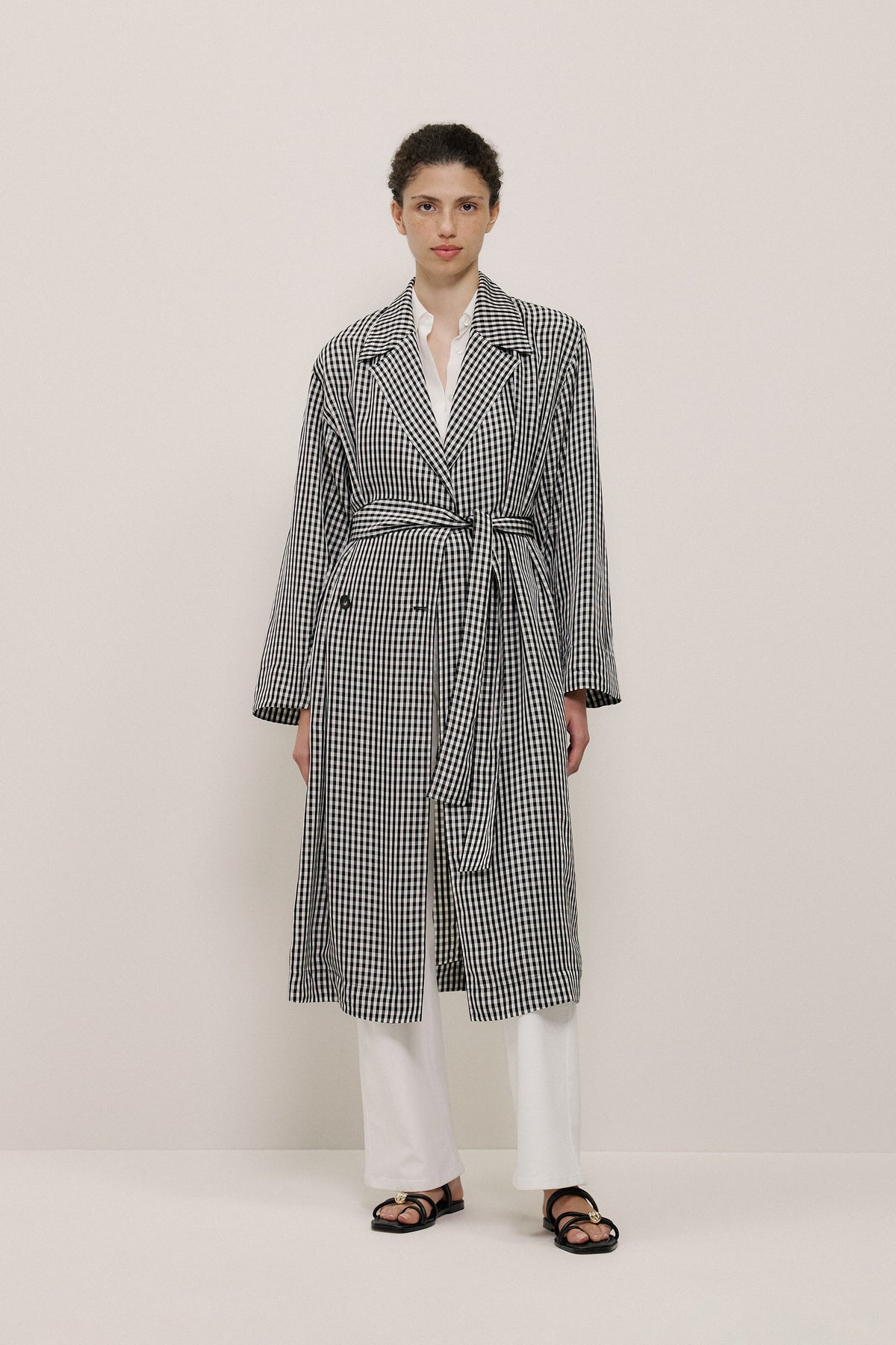 Gingham Lightweight Trench Coat