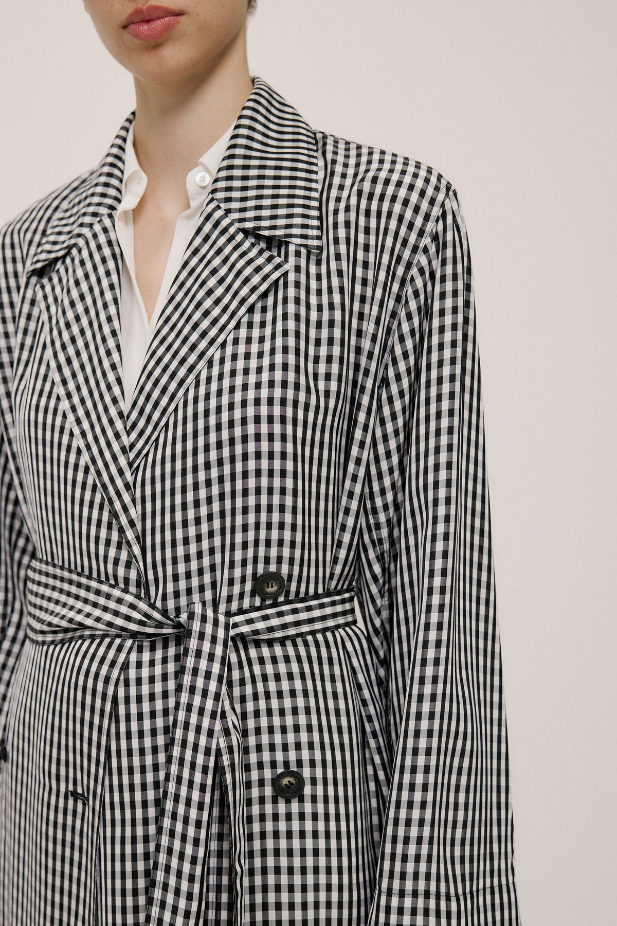 Gingham Lightweight Trench Coat