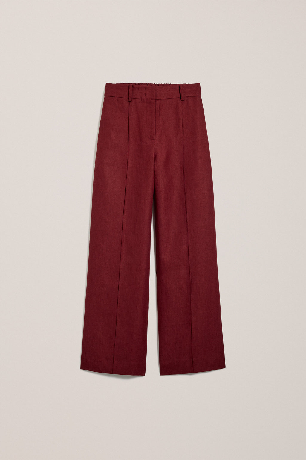 Linen Twill Pintucked Wide Leg Pant