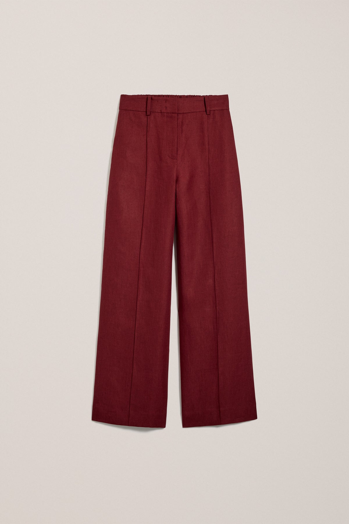 Linen Twill Pintucked Wide Leg Pant
