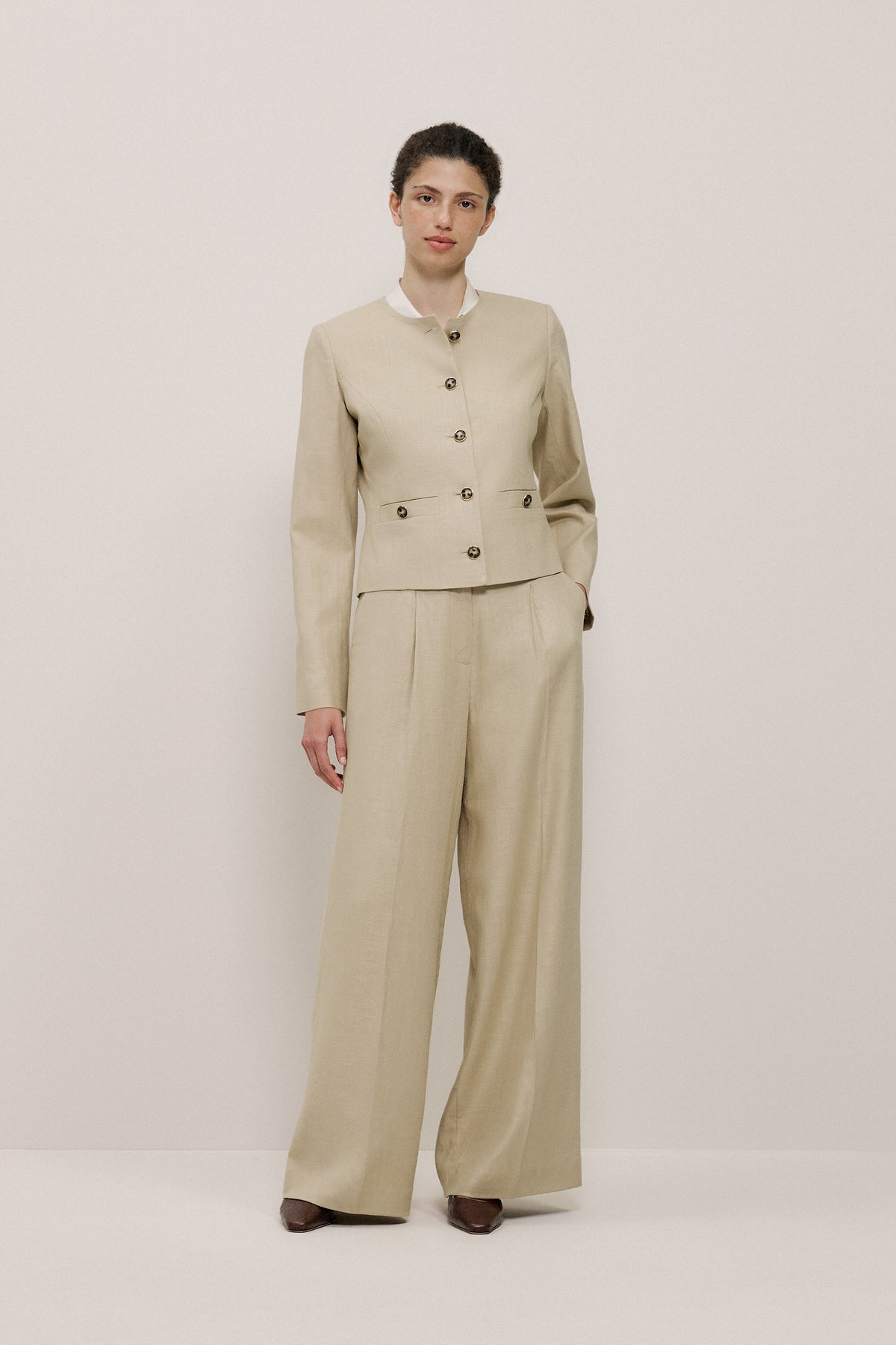 Textured Wide Leg Pant
