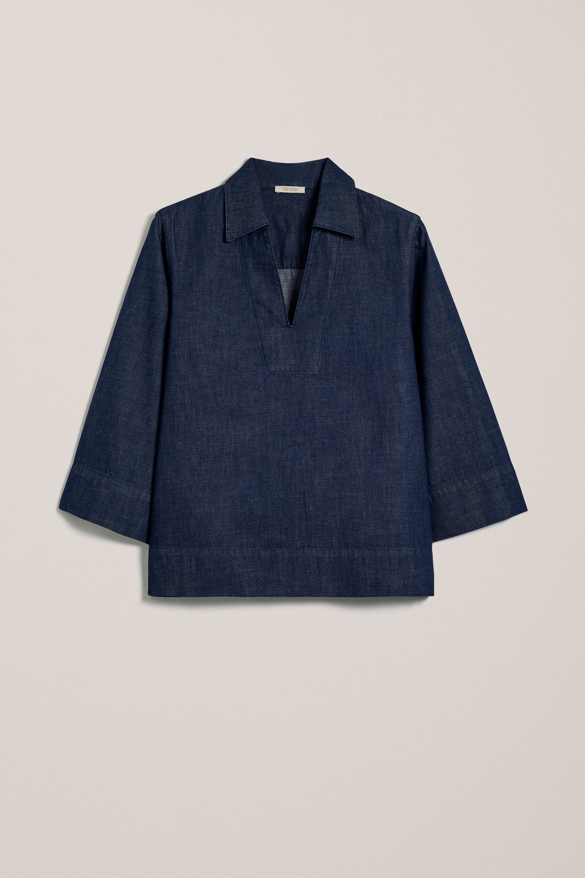 Soft Denim Collared Popover