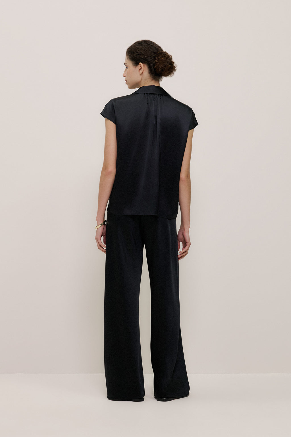 Silk Satin Cap Sleeve Shirt