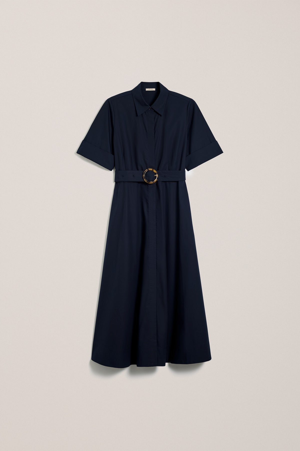 Poplin Pleat Detail Short Sleeve Dress
