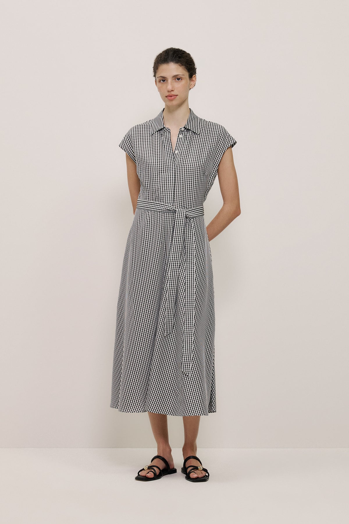 Gingham Belted Dress
