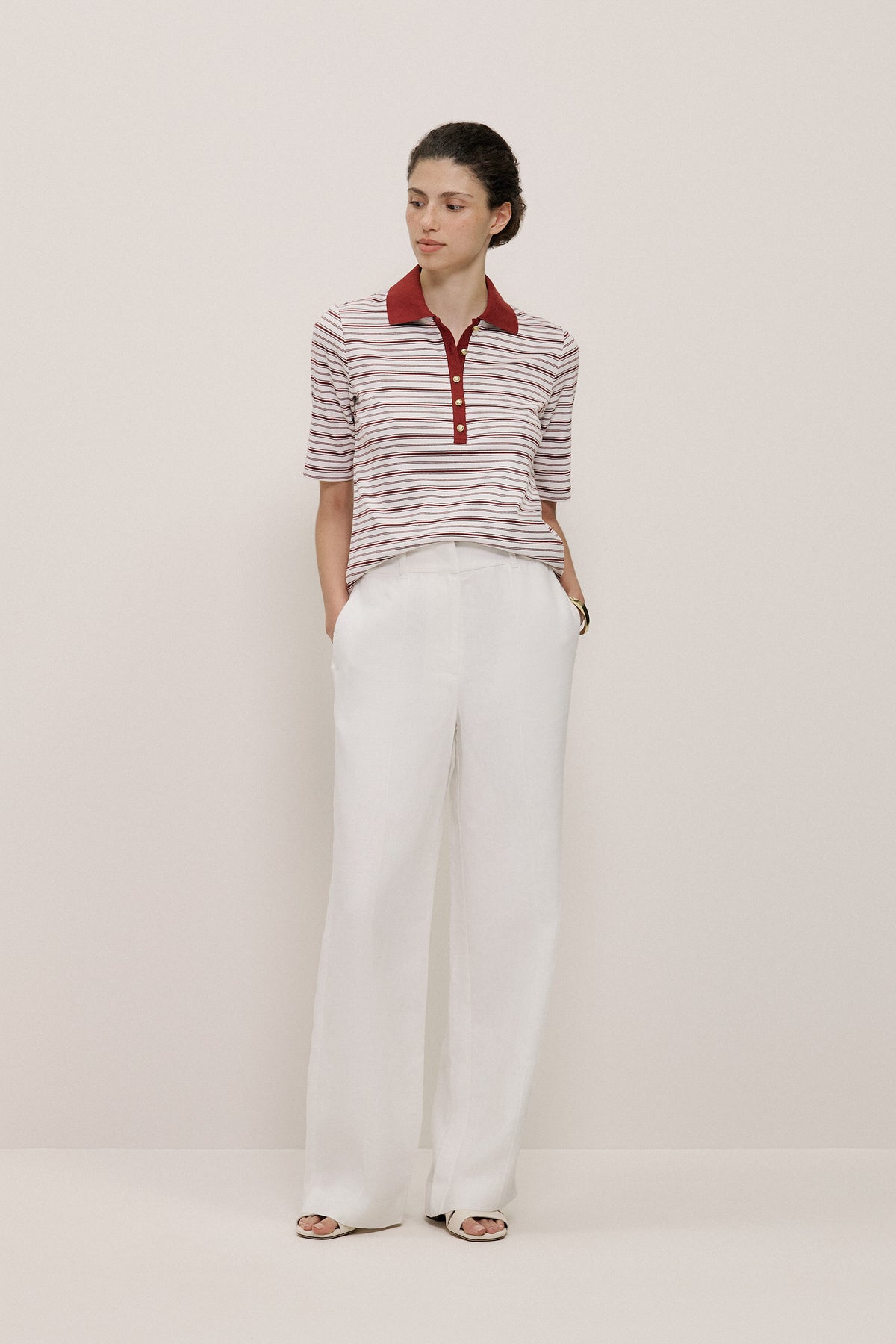 Half Placket Stripe Polo