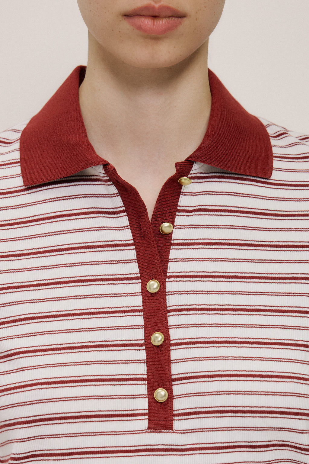 Half Placket Stripe Polo