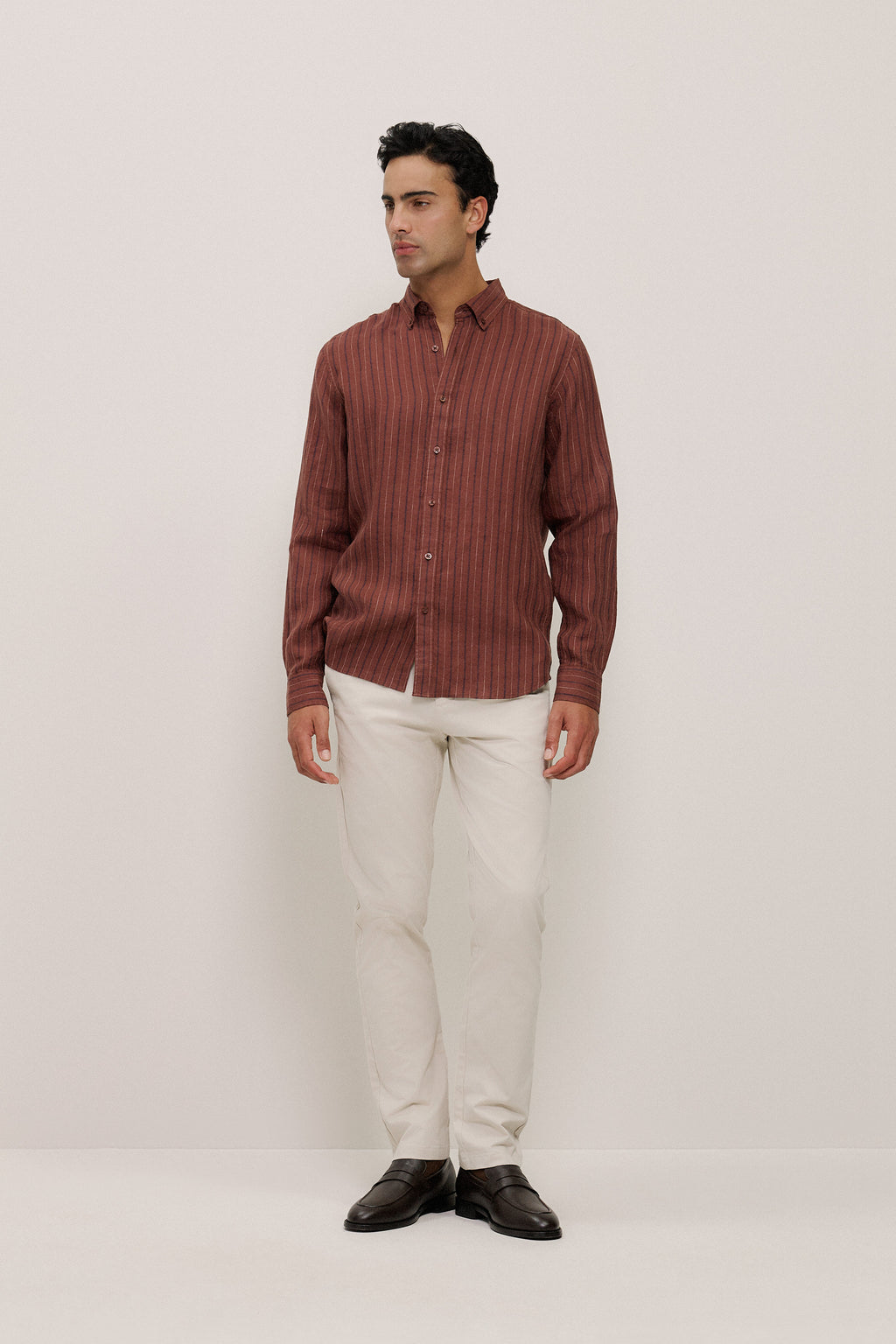 Regular Fit Delave Linen Stripe Shirt