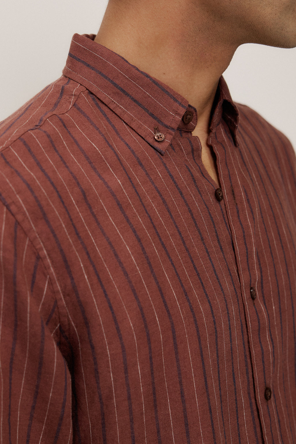Regular Fit Delave Linen Stripe Shirt