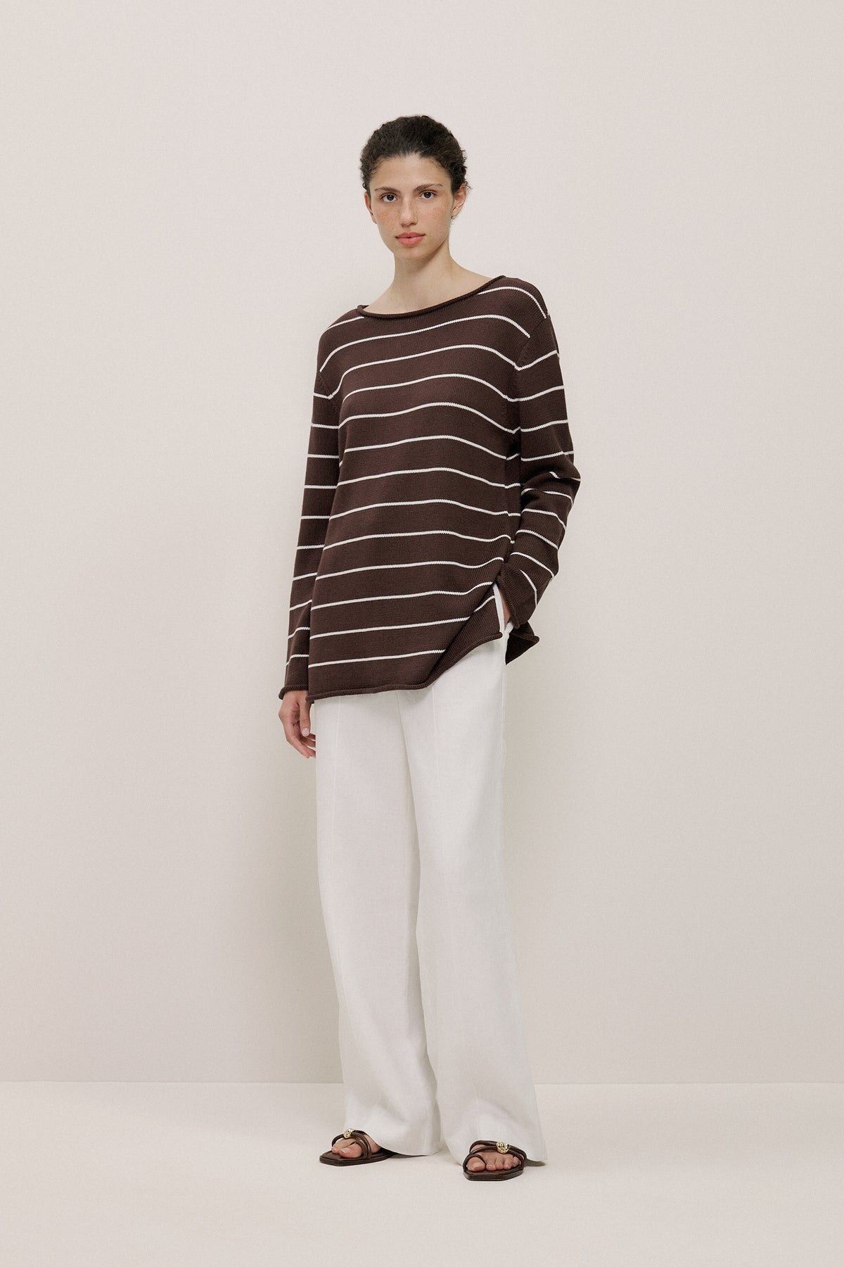 Cotton Stripe Knit Tunic