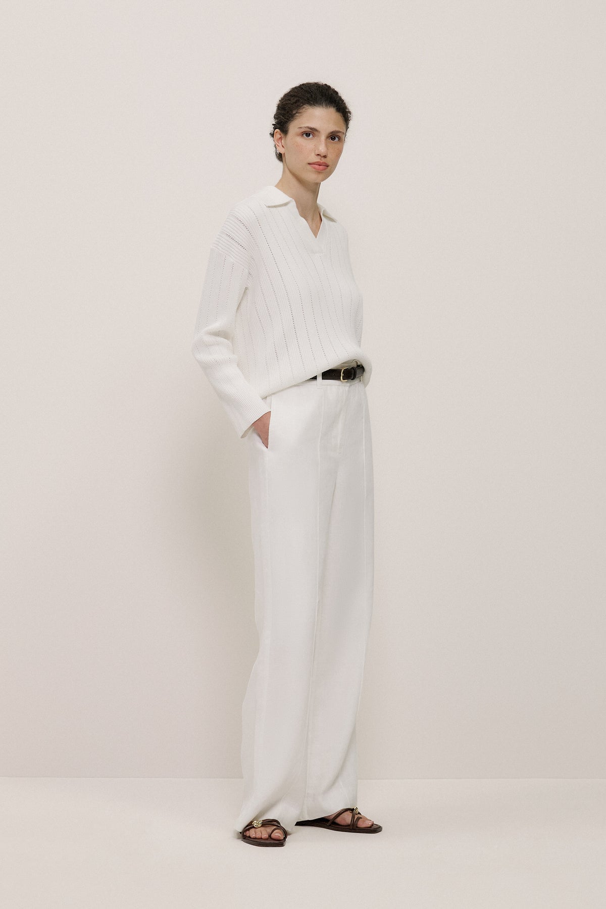 Cotton Cashmere Fine Cable Polo