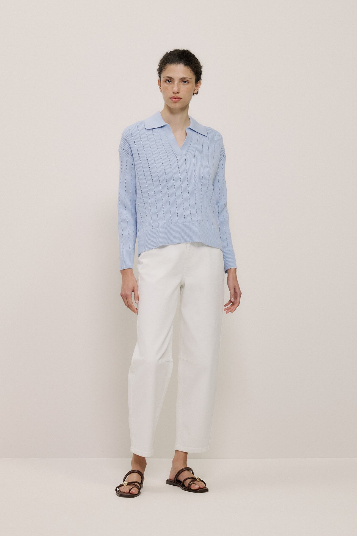 Cotton Cashmere Fine Cable Polo
