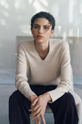 Sculpted V Neck Knit