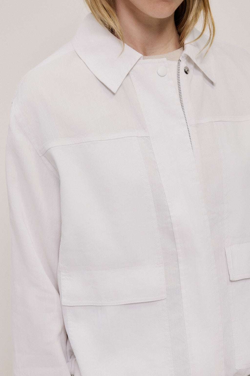 Linen Blend Panel Detail Jacket