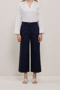 Cropped Wide Leg Chino Pant