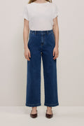 Denim High Rise Tailored Pant
