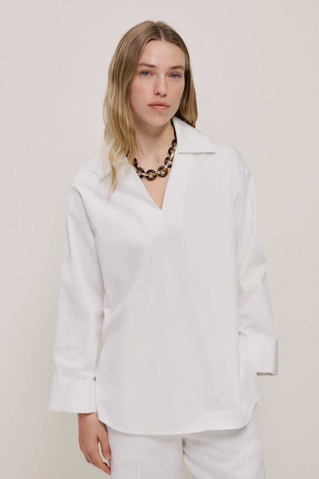 Poplin Relaxed Longline Shirt
