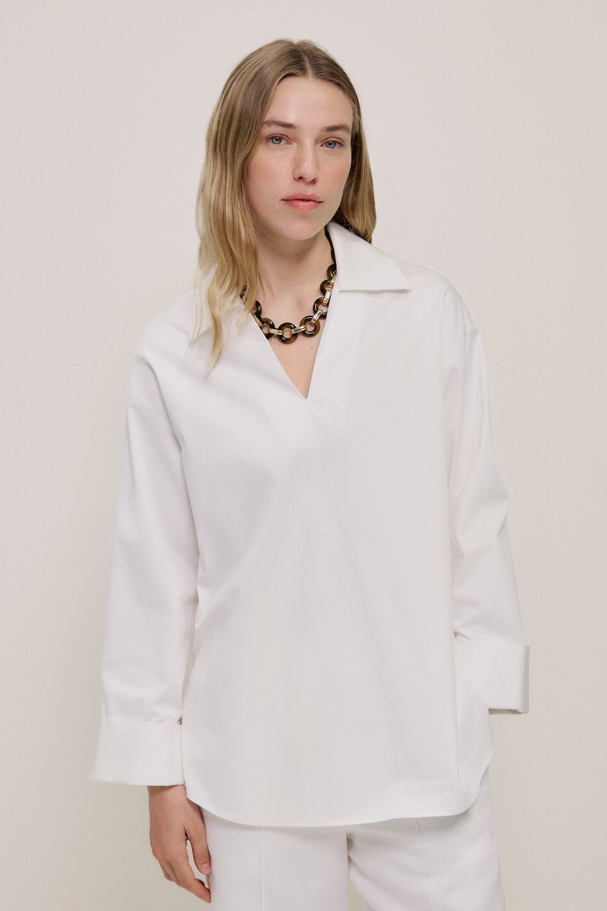 Poplin Relaxed Longline Shirt