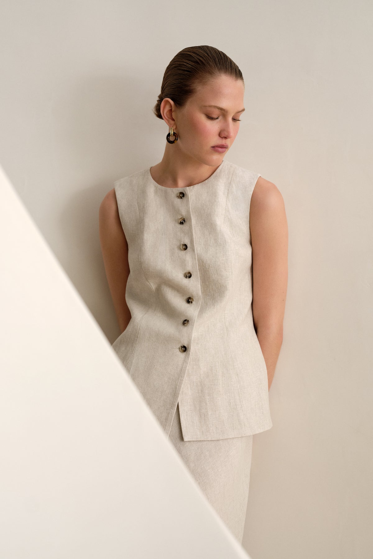 Linen Tailored Vest