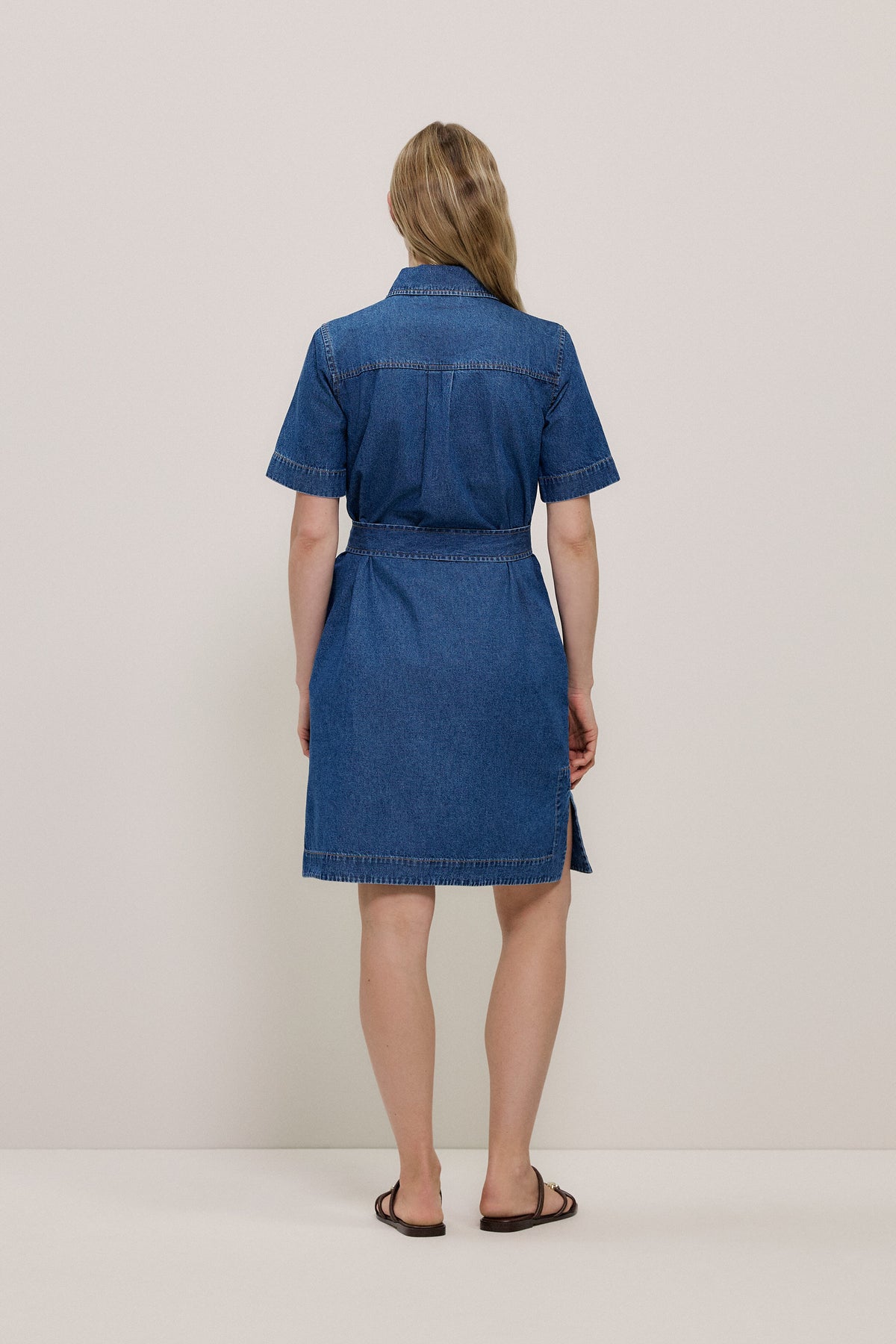 Denim Belted Shirt Dress
