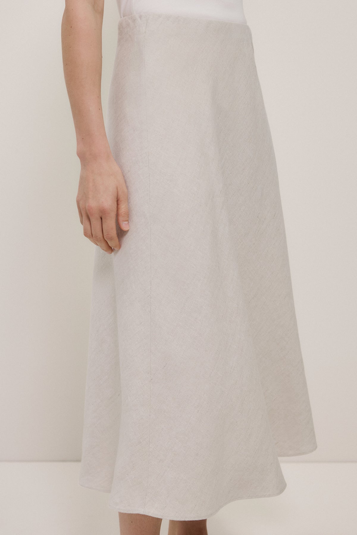 Yarn Dyed Linen Bias Slip Skirt