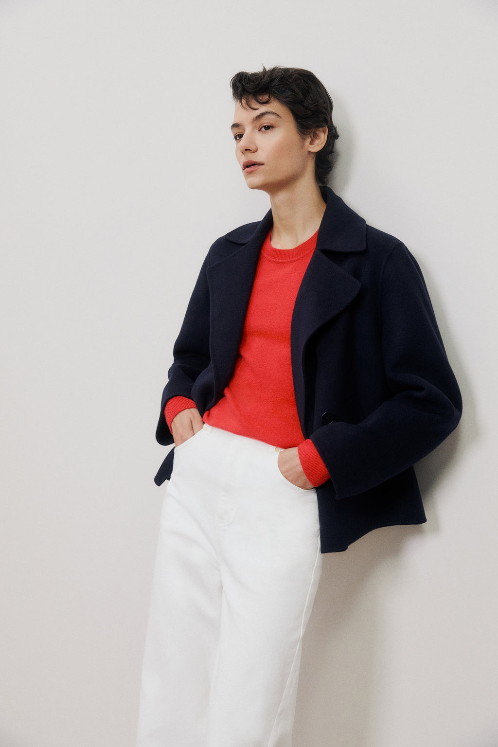 Merino Cashmere Forward Shoulder Seam Crew