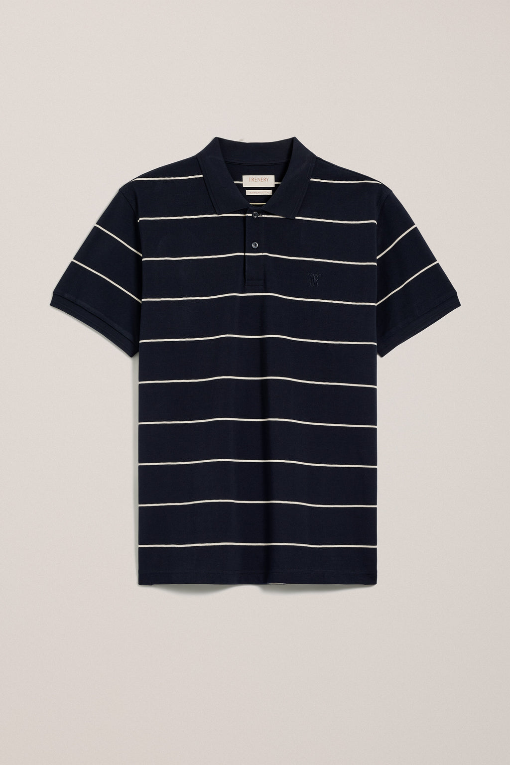 Pique Stripe Monogram Polo