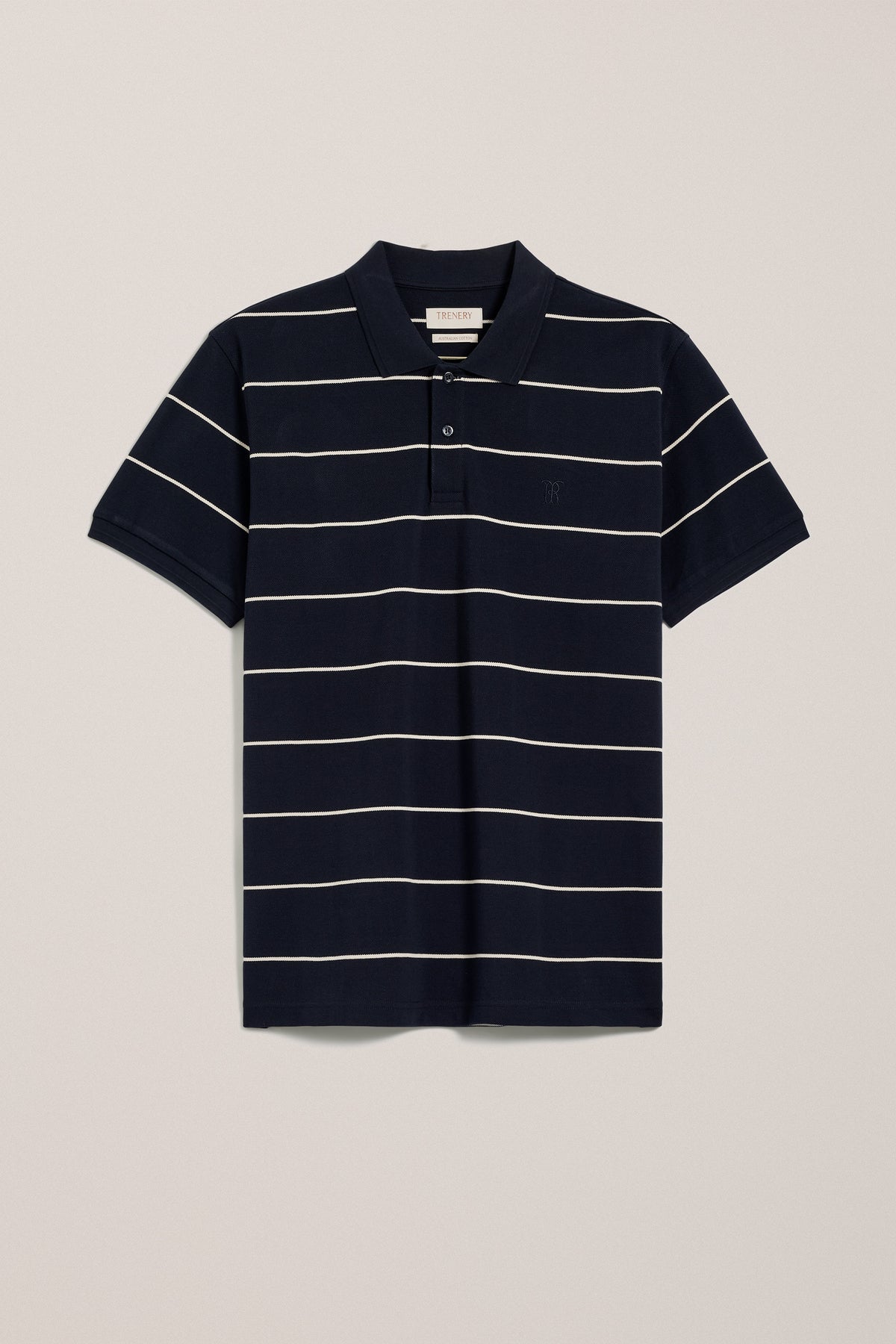 Pique Stripe Monogram Polo