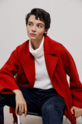 Double Faced Wool Short Wrap Coat