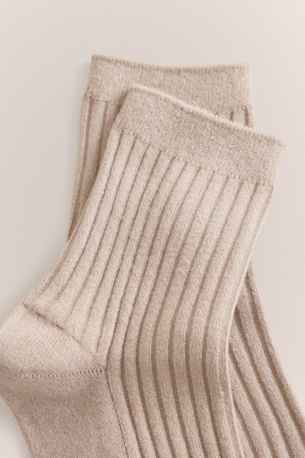 Metallic Rib Crew Sock