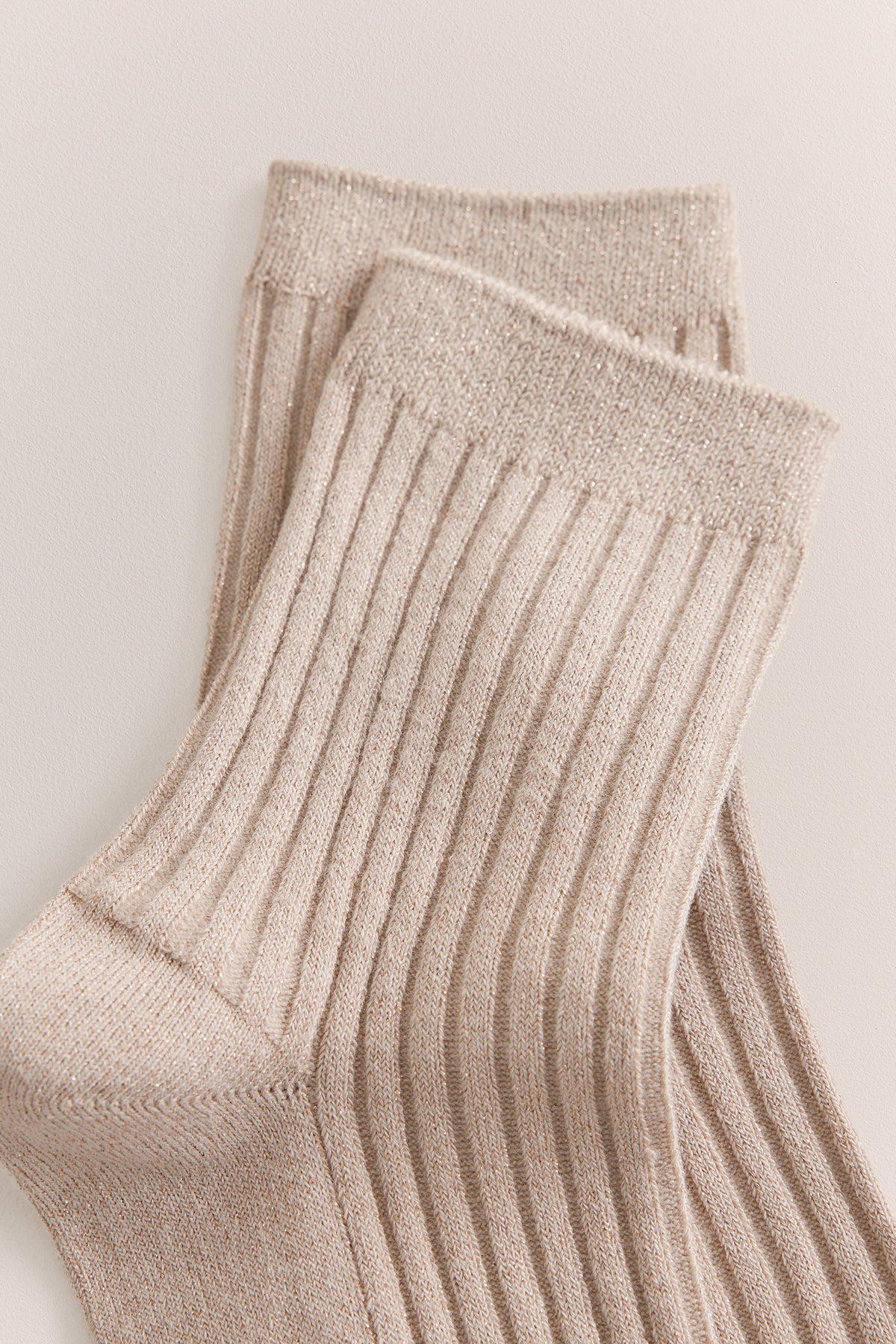 Metallic Rib Crew Sock
