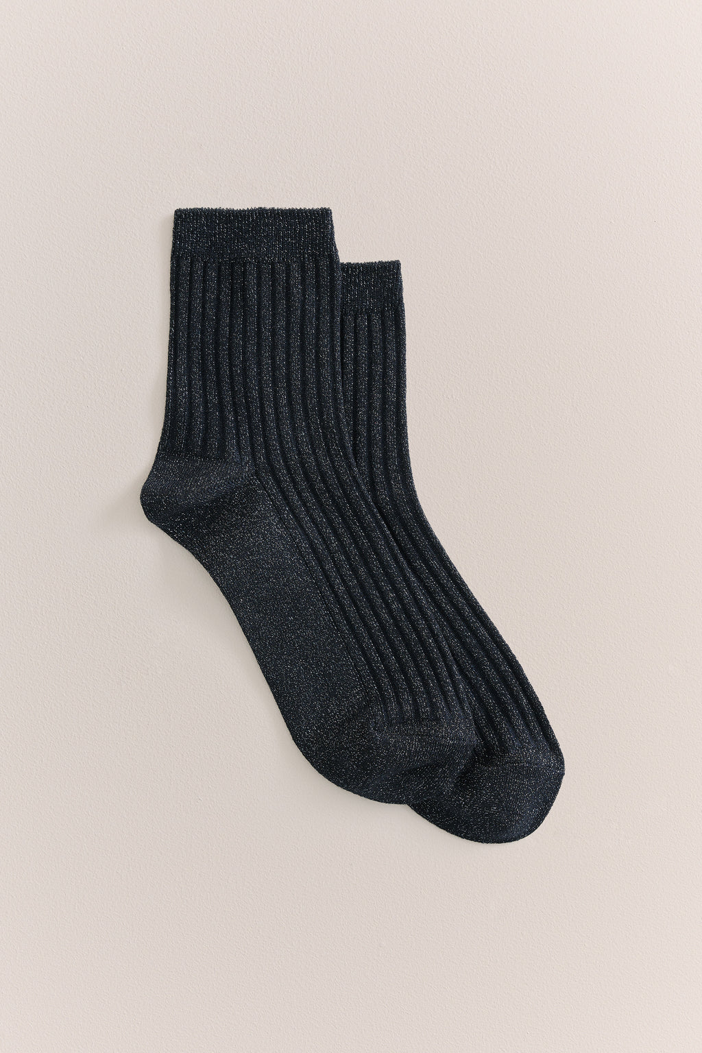 Metallic Rib Crew Sock