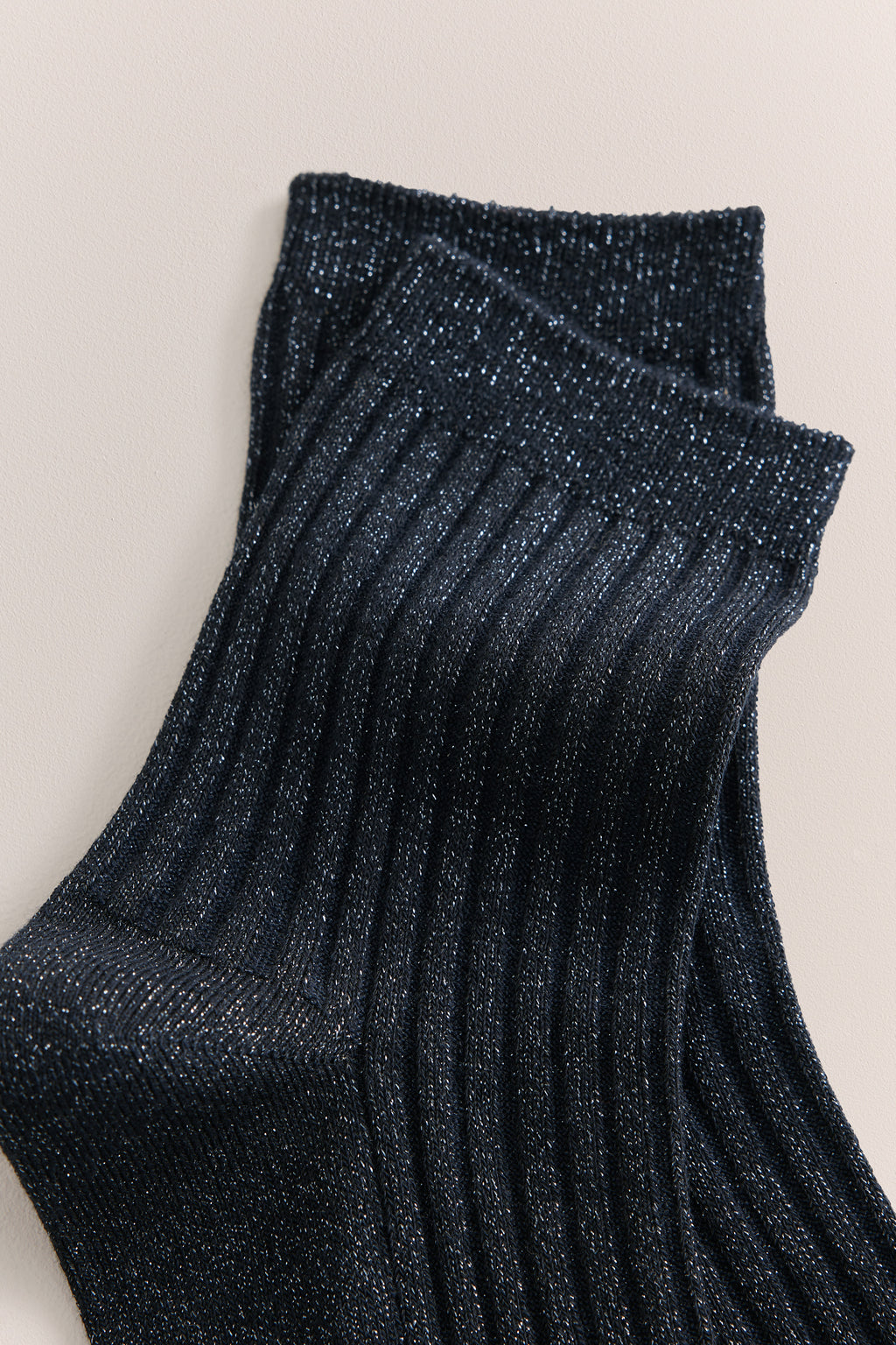 Metallic Rib Crew Sock