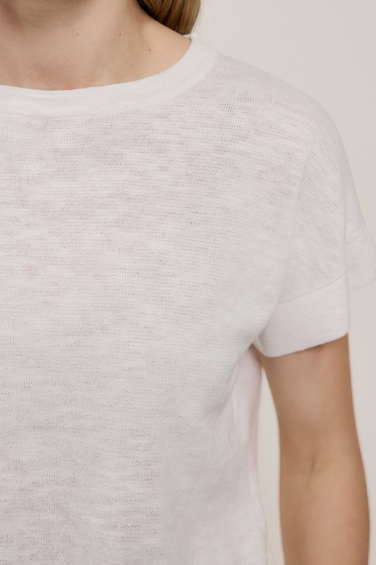 Linen Cotton Relaxed Knit T-Shirt