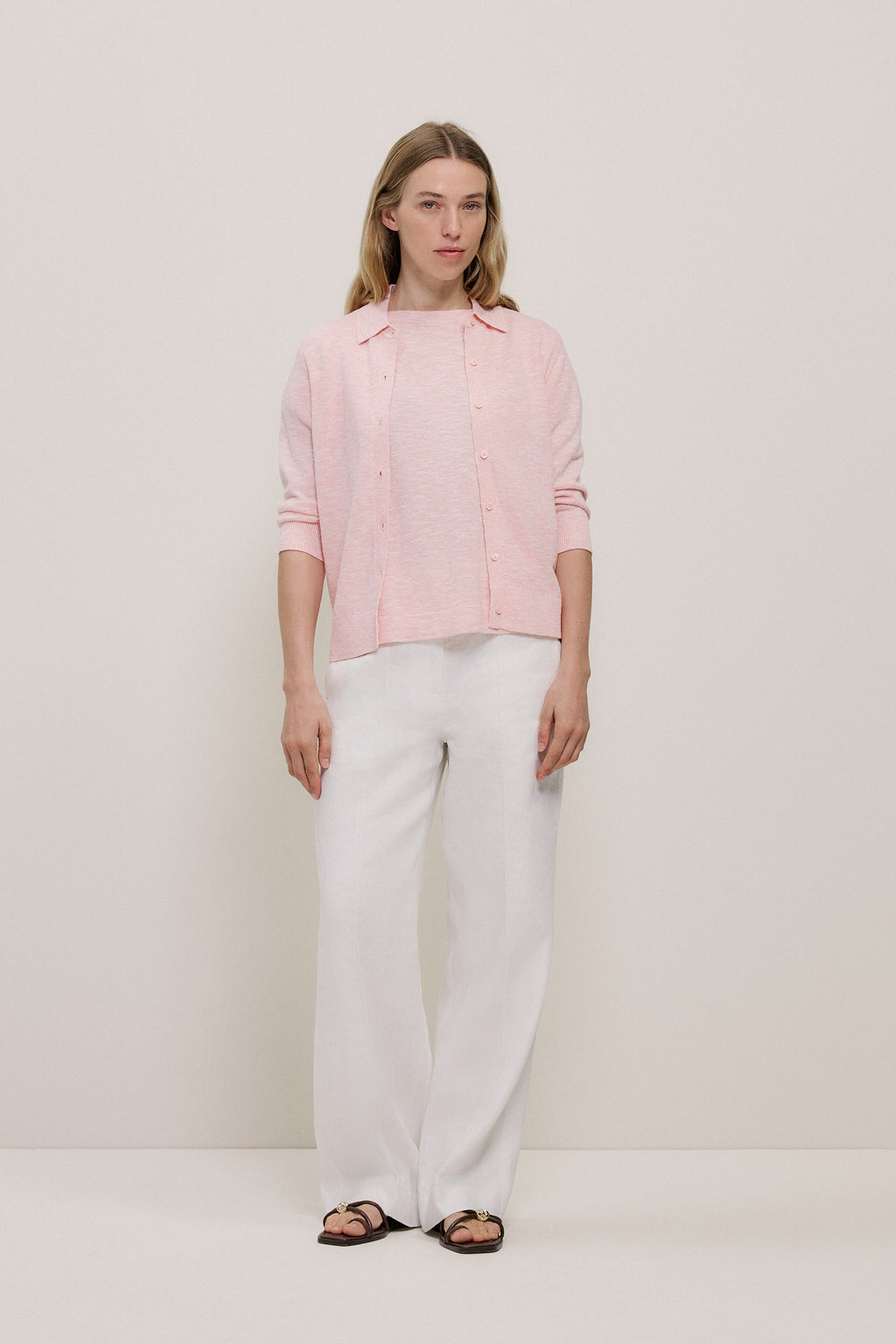 Linen Cotton Relaxed Knit T-Shirt