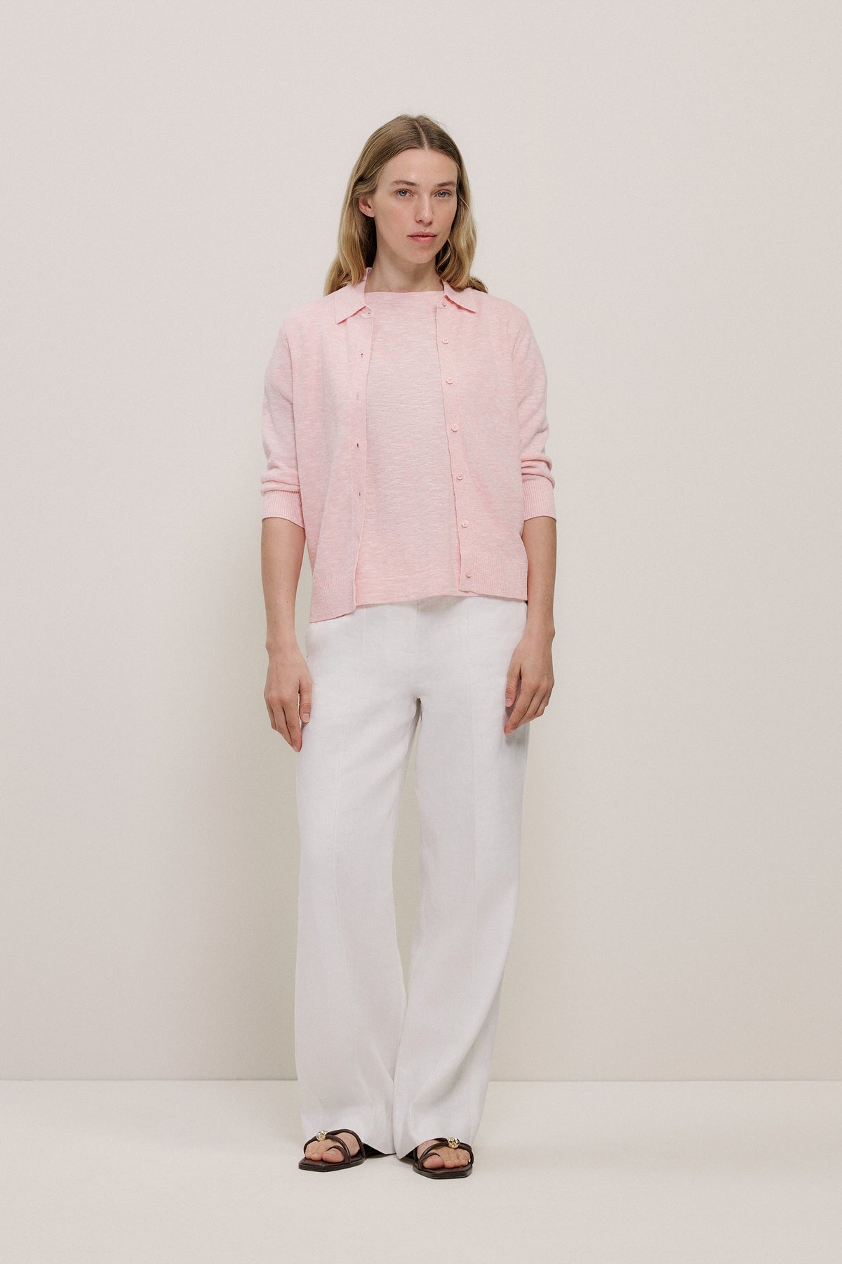 Linen Cotton Relaxed Knit T-Shirt